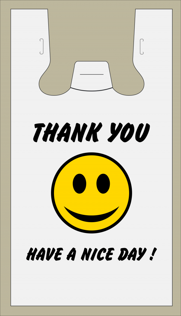 Thank You bags with smile logo