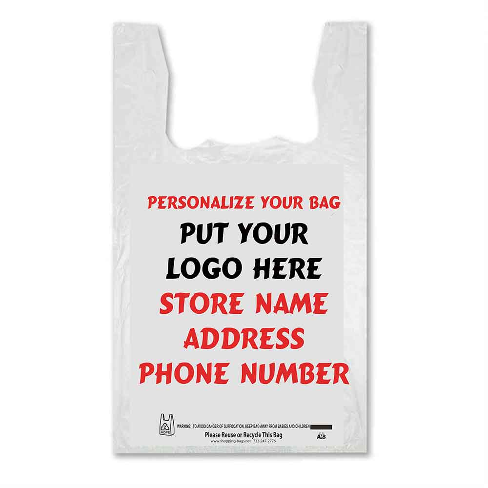 Custom print plastic shopping bags