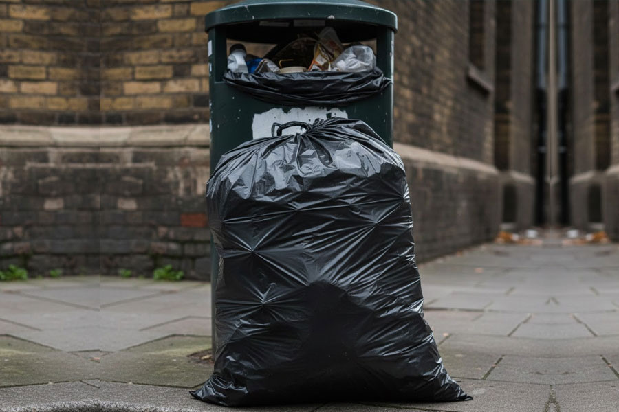 big black garbage bags